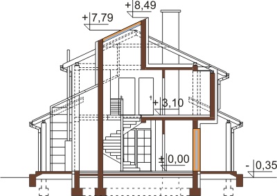 Projekt domu L-6468 - przekrój