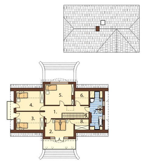 Projekt domu DM-6474 - rzut