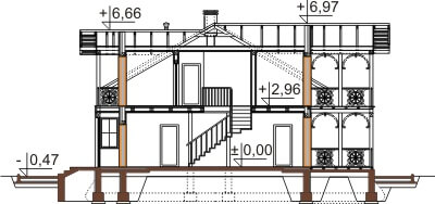 Projekt domu L-6480 - przekrój