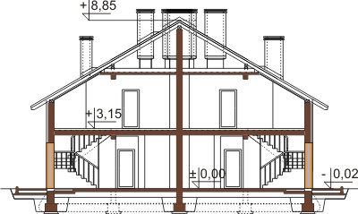 Projekt domu DM-6481 - przekrój