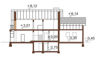 Projekt domu DM-6124 - przekrój