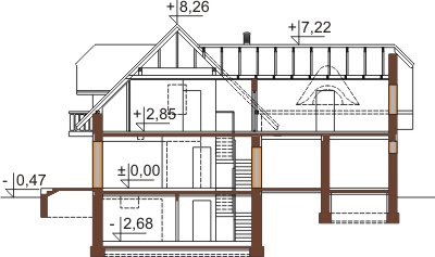 Projekt domu DM-6482 - przekrój