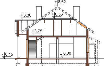 Projekt domu DM-6483 - przekrój