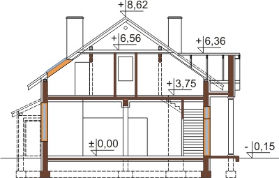 Projekt domu L-6483 - przekrój