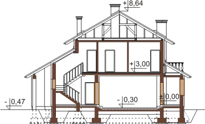 Projekt domu DM-6455 - przekrój