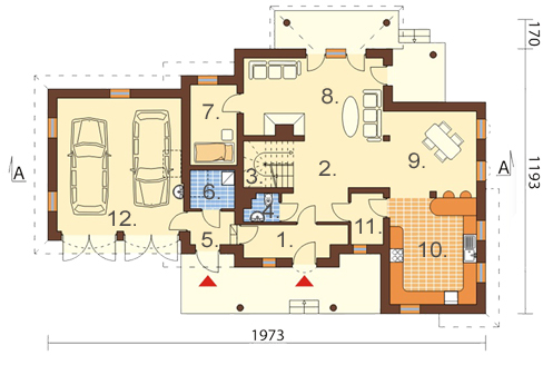 Projekt domu DM-6456 - rzut