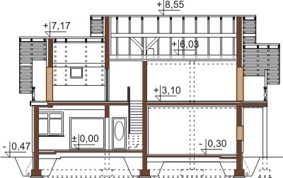 Projekt domu DM-6465 - przekrój