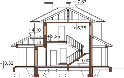 Projekt domu L-6470 - przekrój