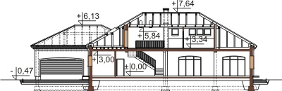 Projekt domu DM-6484 - przekrój