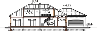 Projekt domu L-6484 - przekrój