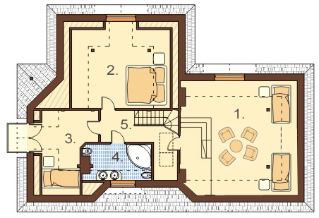 Projekt domu DM-6132 - rzut