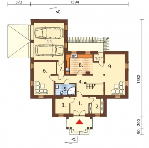 Projekt domu DM-6133 - rzut