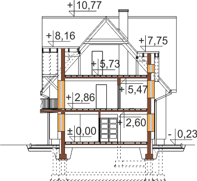 Projekt domu DM-6486 - przekrój