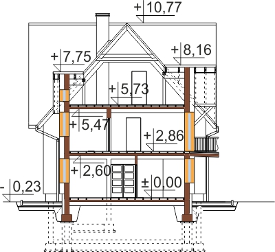 Projekt domu L-6486 - przekrój