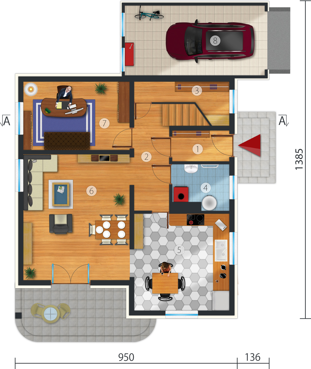 Rzut parteru DM-6028 N