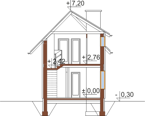 Projekt domu Miłkowo DM-5588 - przekrój A-A