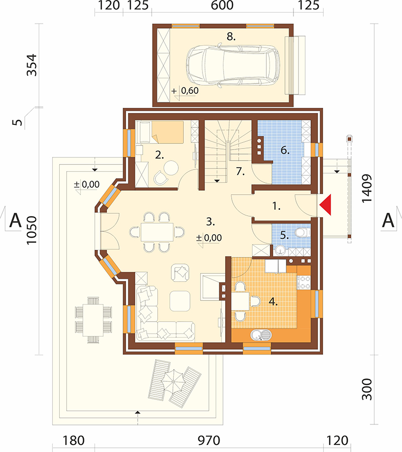 Projekt domu Polesie DM-6006 - rzut parteru
