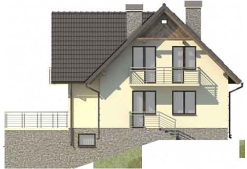 Projekt domu Krościenko DM-6072 - elewacja ogrodowa
