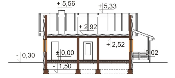 Projekt domu Bzowo DM-6101 - przekrój B-B
