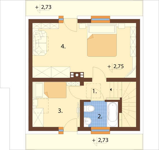 Projekt domu Prądnik DM-6143 - rzut poddasza