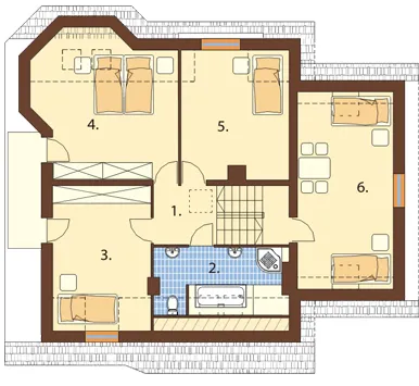Projekt domu Żytowice DM-6161 - rzut poddasza