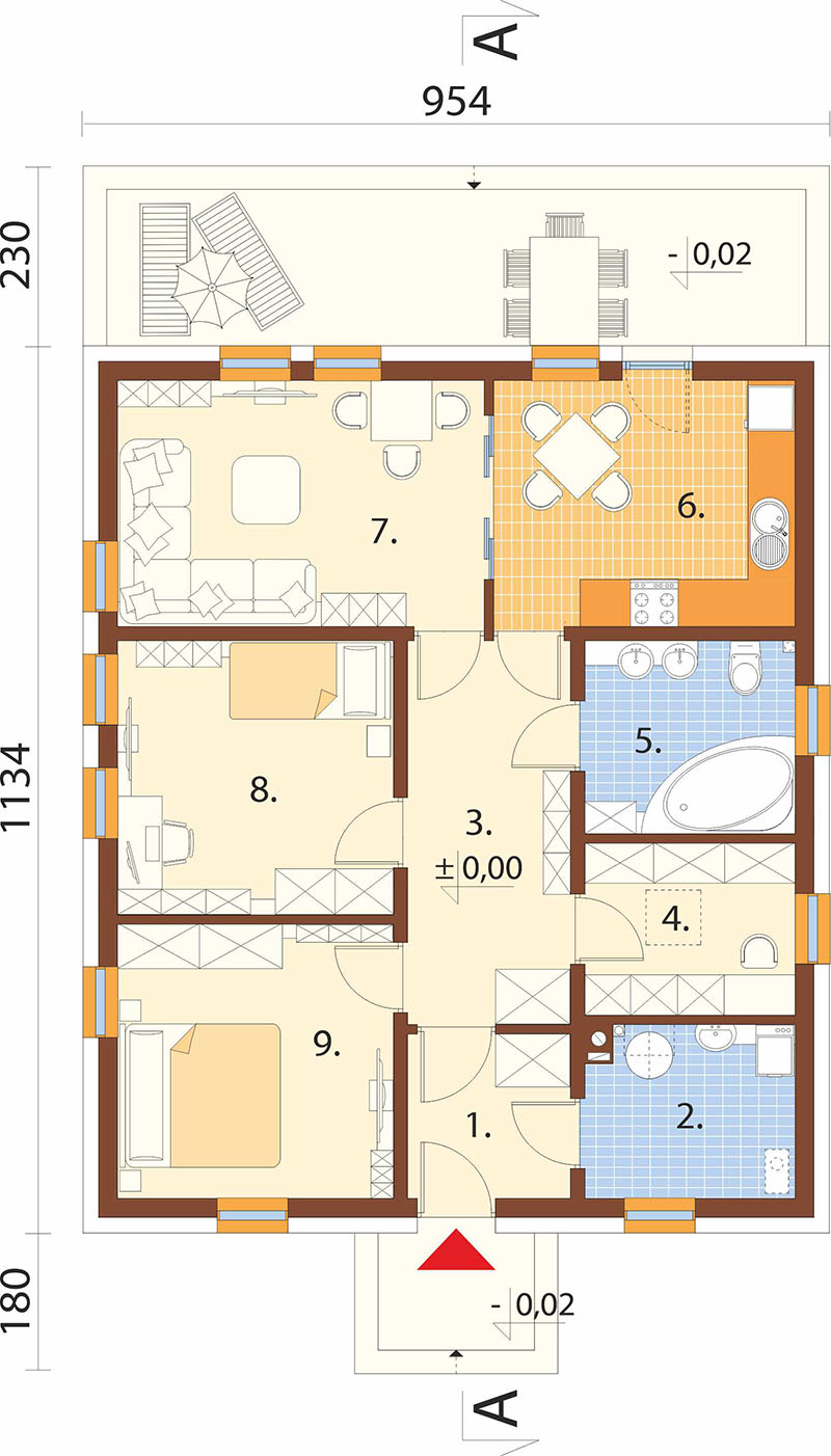 Projekt domu Branewka DM-6308 – rzut parteru