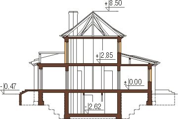 Projekt domu Wieniawa DM-6321 - przekrój A-A