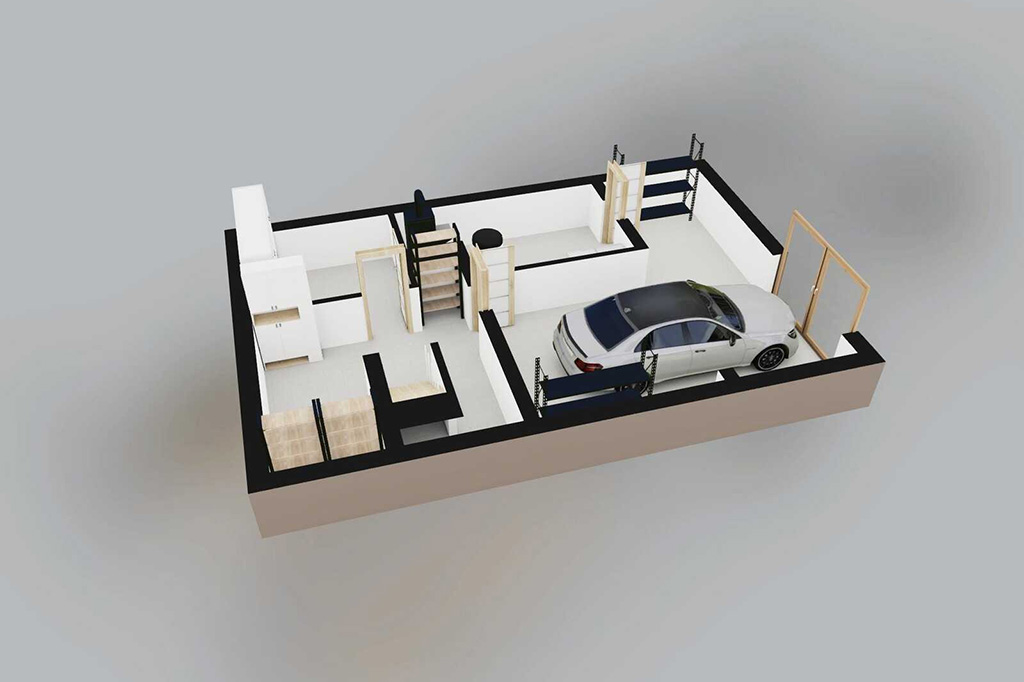 Projekt domu Kościelisko B DM-6324 B - rzut 3D piwnicy