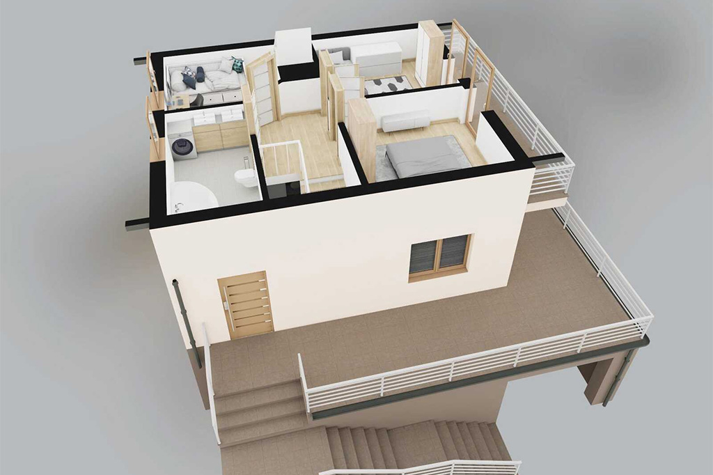 Projekt domu Kościelisko B DM-6324 B - rzut 3D poddasza