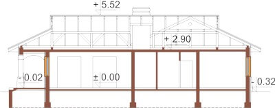 Projekt domu Gorzków DM-6331 - przekrój A-A