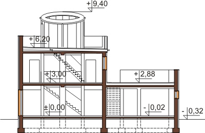 Projekt domu Duron DM-6386 - przekrój A-A