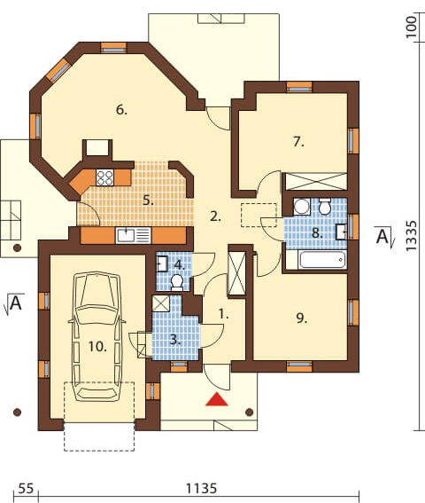 Projekt domu Cadini DM-6459 - rzut parteru