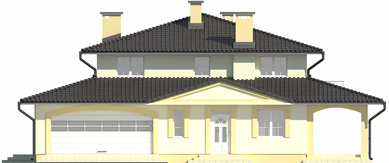Projekt domu Verona DM-6490 - elewacja frontowa