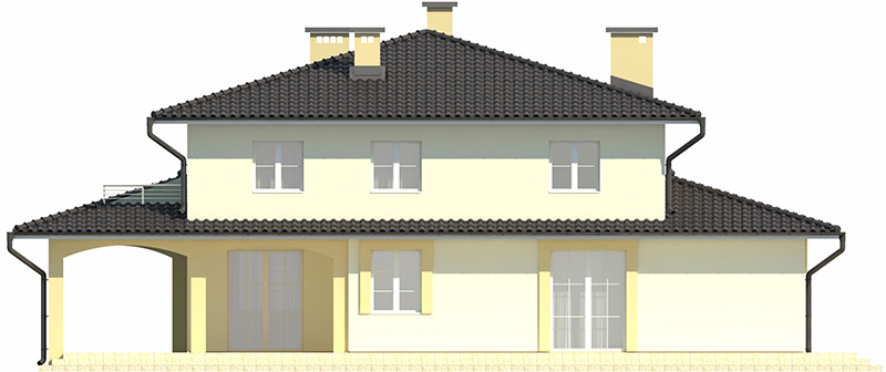 Projekt domu Verona DM-6490 - elewacja ogrodowa