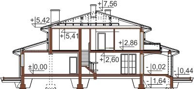 Projekt domu Verona DM-6490 - przekrój A-A