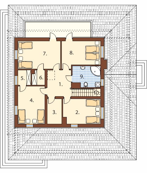Projekt domu Verona DM-6490 - rzut piętra