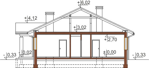 Projekt domu Radostowo C DM-6503 C - przekrój A-A