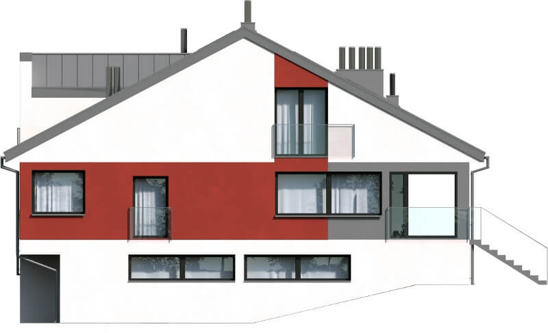 Projekt domu Swoszowice DM-6504 – elewacja ogrodowa