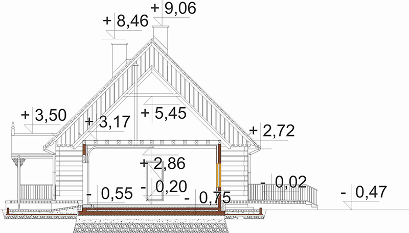 Projekt domu Jałowiec DM-6535 - przekrój B-B