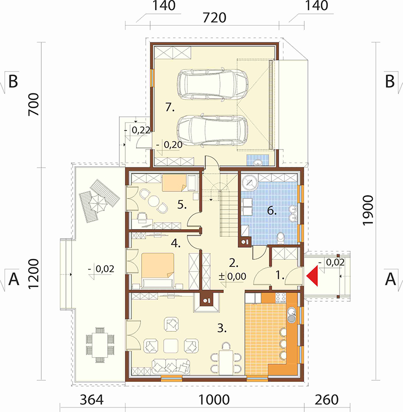 Projekt domu Jałowiec DM-6535 - rzut parteru