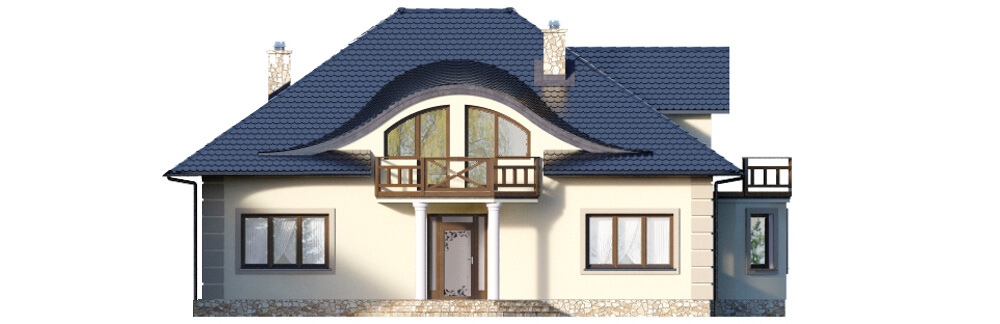 Projekt domu Kosacice DM-6587 - elewacja frontowa