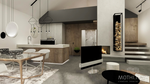 salon z aneksem kuchennym