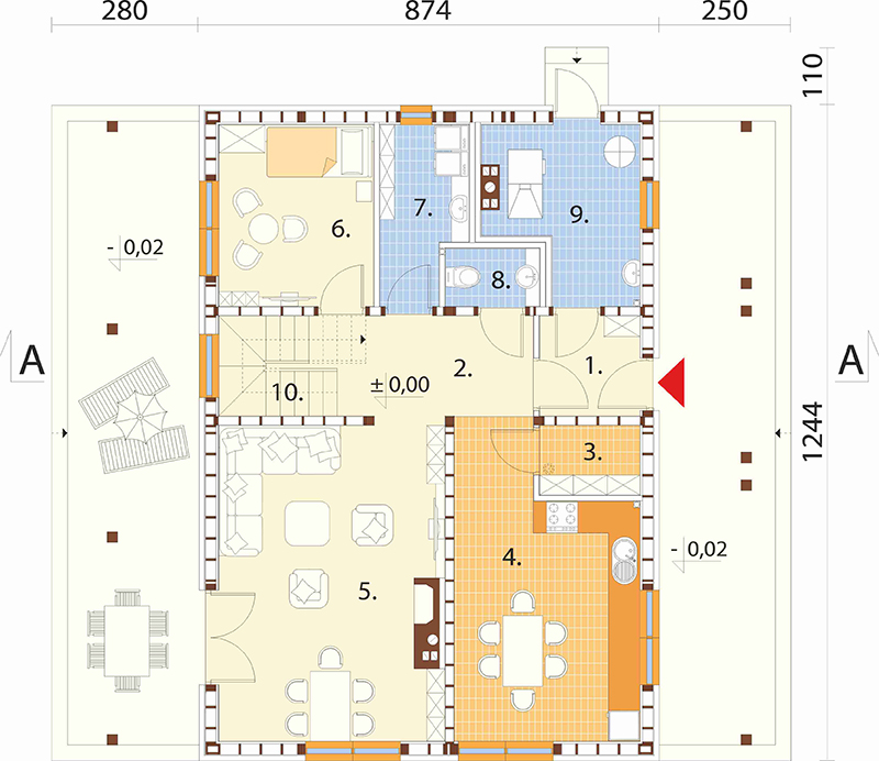 Projekt domu Żagwinów S DM-6602 S - rzut parteru