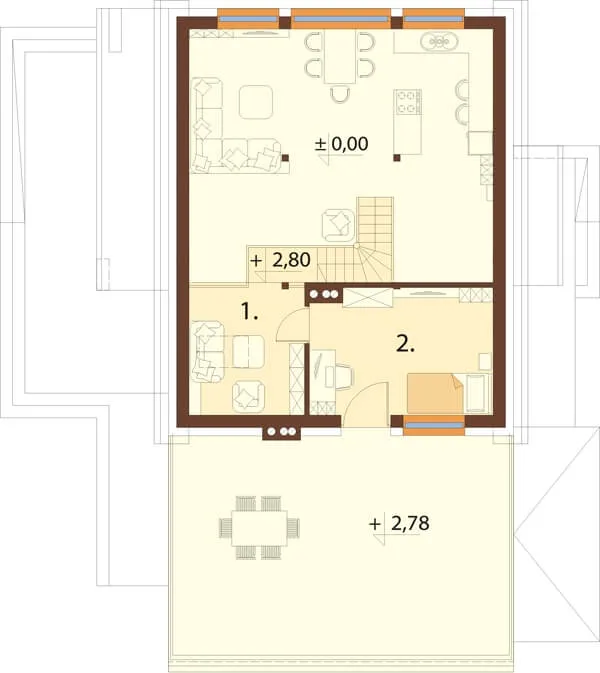 Projekt domu Figowiec DM-6620 - rzut antresoli