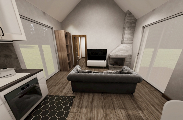 salon z aneksem kuchennym