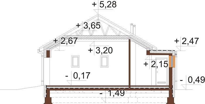 Projekt domu Martis DM-6703 - przekrój B-B
