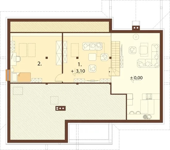 Projekt domu Nevio DM-6712 - rzut antresoli