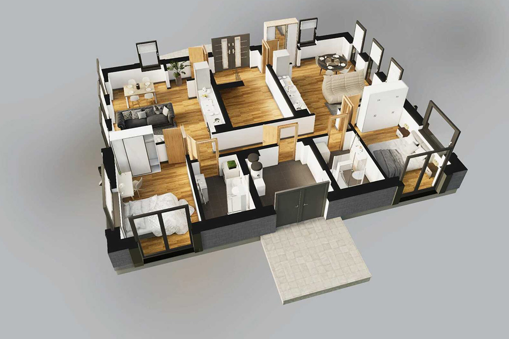 Projekt domu Miniano DM-6790 - rzut 3D parteru