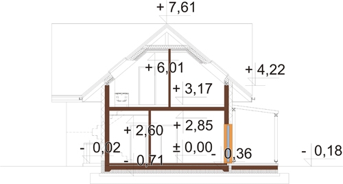 Projekt domu Venta DM-6809 - przekrój A-A