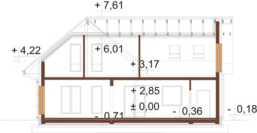 Projekt domu Venta DM-6809 - przekrój B-B